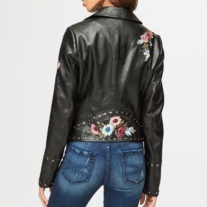 Leather Jacket with Embroidery